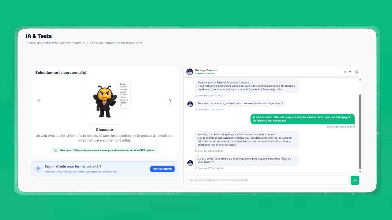Discussion WhatsApp et qualification rapide