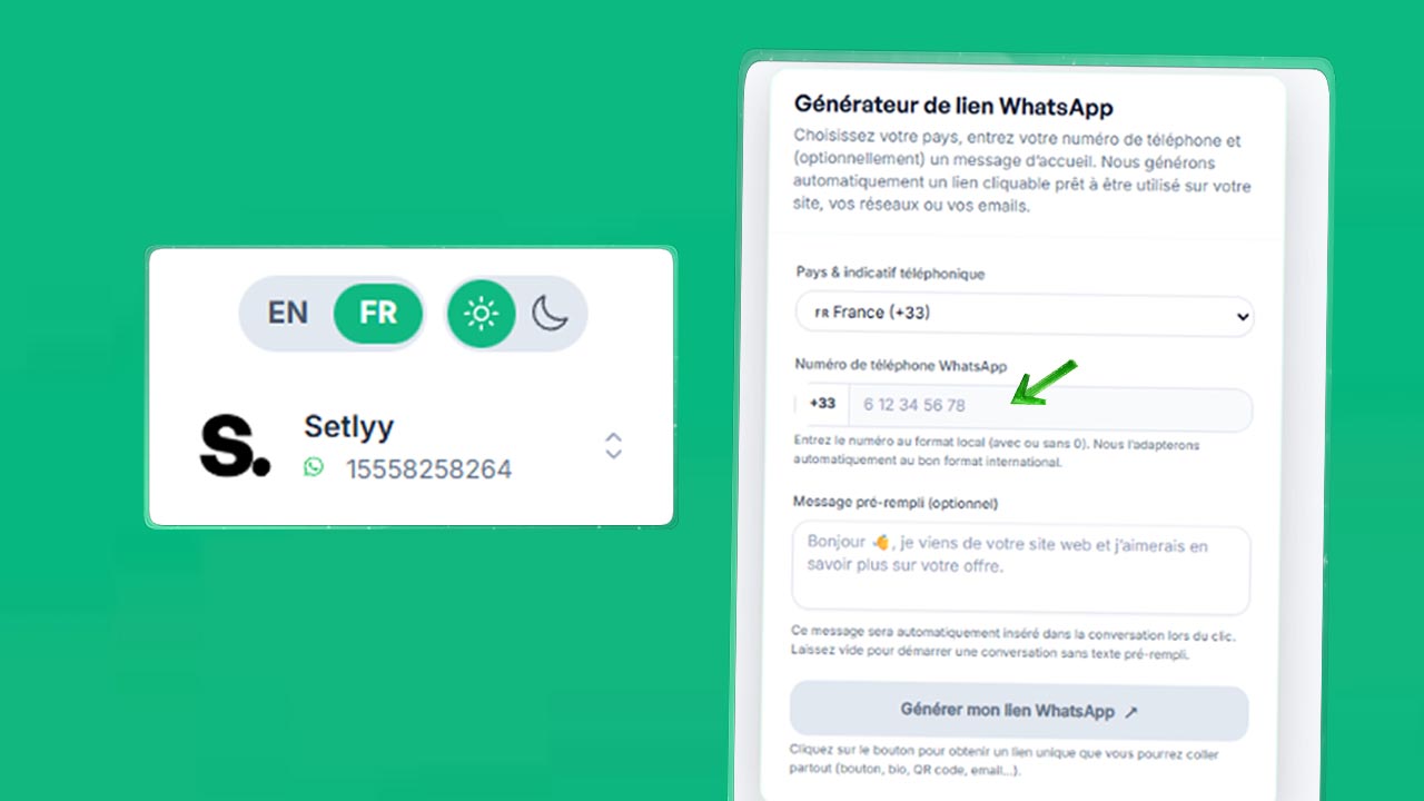 Lien Setlyy dans une bio de réseau social
