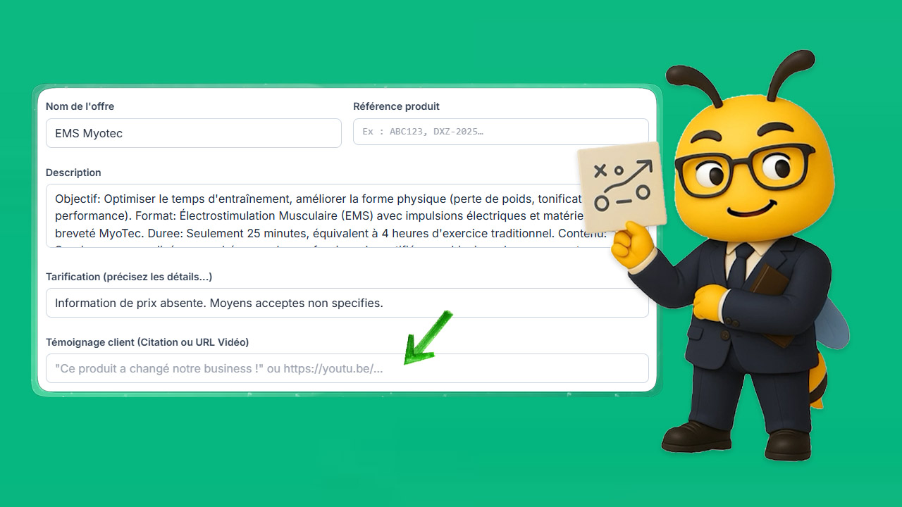 Témoignage client vidéo dans Setlyy